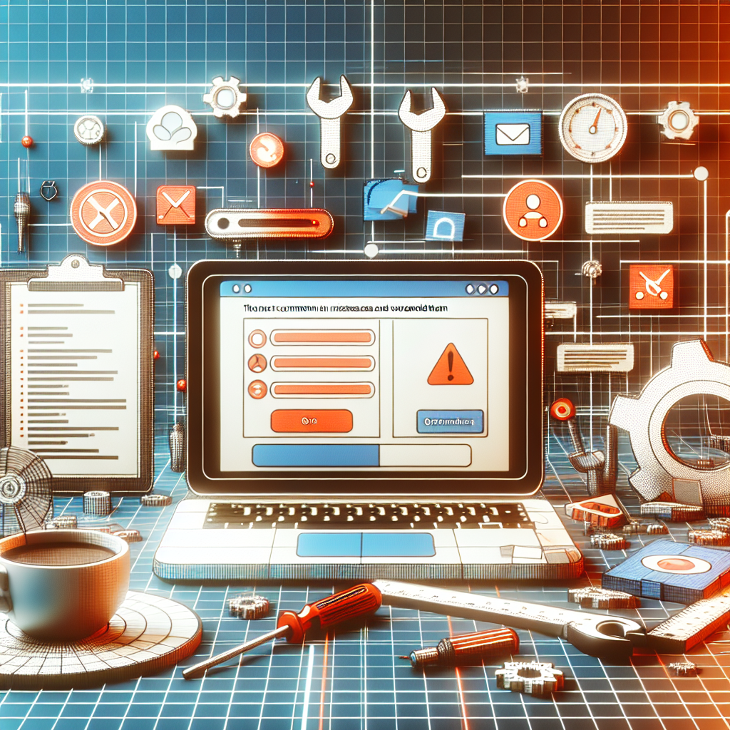 a computer screen with tools and a cup of coffee